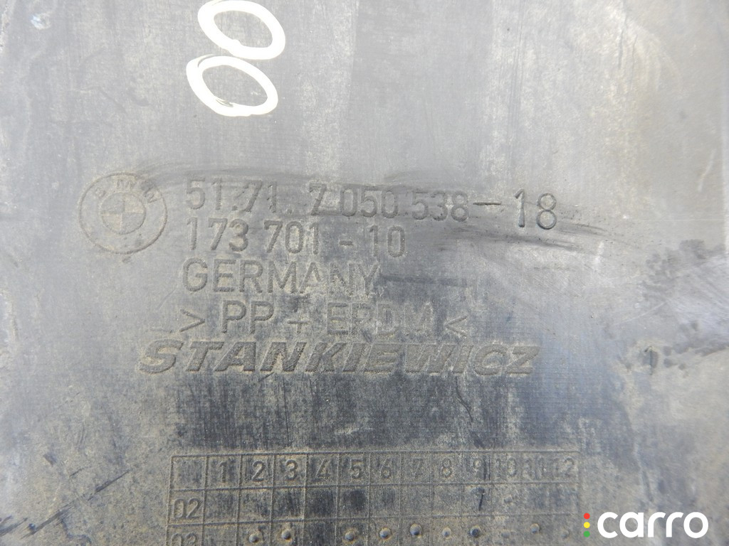 7050538, 51717050538 Защита арок передняя правая (подкрылок) BMW 5-series (E60/61) 2004г. - фото №3