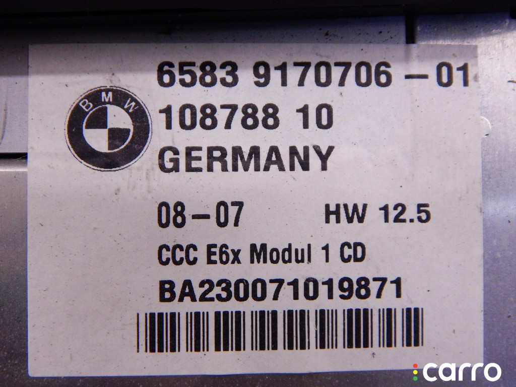 65839170706, 9170706 Магнитола BMW 6-series (E63/E64) 2007г. - фото №3