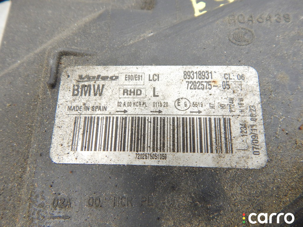 63117202575, 7202575 Фара левая BMW 3-series (E90/91/92) 2011г. - фото №4