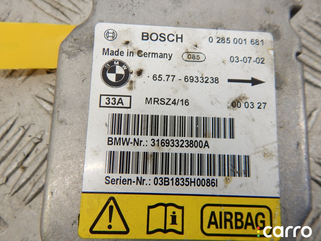 6912755, 6905491, 6933238, 6962530, 65776912755, 65776933238, 65776962530, 65776905491, 65776904696, 6904696, 65776912123, 6912123, 65779345358, 9345358 Блок AirBag BMW X5-series (E53) 2003г. - фото №2