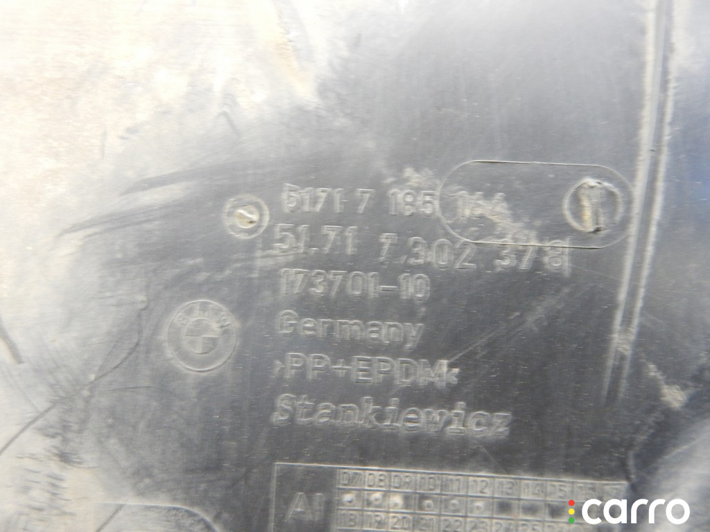 51717185164, 7185164, 51717185162, 7185162, 51717185174, 7185174 Защита арок передняя правая (подкрылок) BMW 7-series (F01/02) 2010г. - фото №4