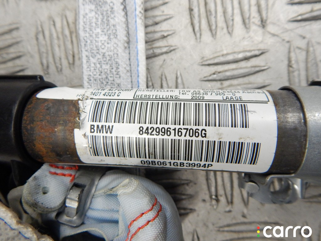 72122996167, 2996167 Подушка безопасности боковая (шторка) левая BMW 1-series (E87) 2009г. - фото №3