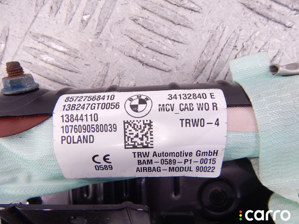 72127275684, 7275684, 72127406506, 7406506 Подушка безопасности боковая (шторка) правая BMW i3-series (I01) 2013г. - фото №8