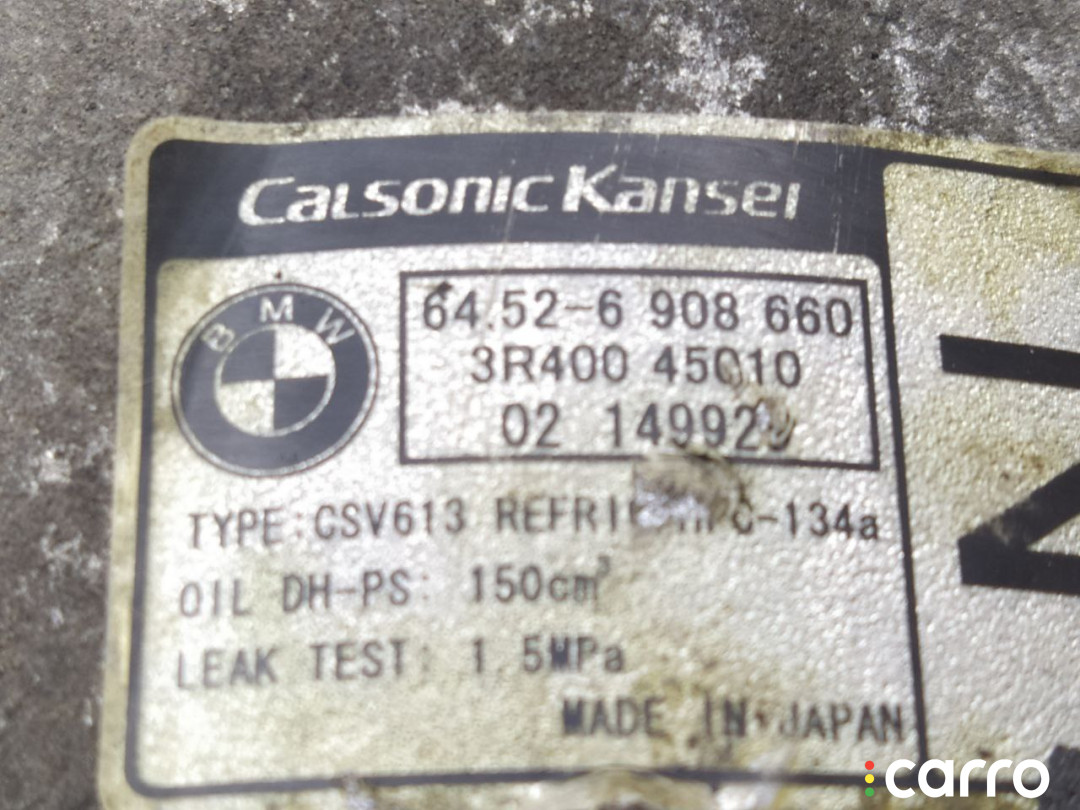 64526908660, 6908660, 64509182795, 64529145352, 9145352, 9182795, 3R400, KCC1039, CSV613 Компрессор кондиционера BMW X3 E83 2005г. - фото №9
