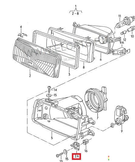 893941117A Кронштейн фары Audi 80 B3 89/B3 1989г. - фото №6