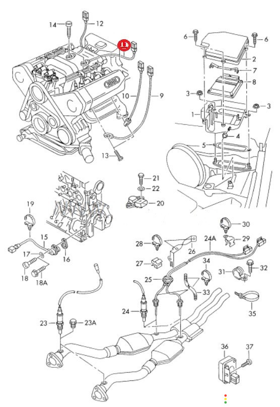 078905377 Датчик детонации левый Audi A6 C5 4b2 2000г. - фото №5