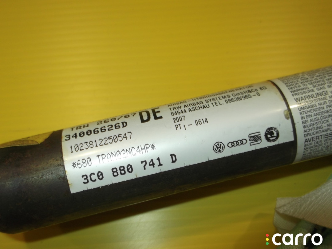 3C0880741D Подушка безопасности левая Volkswagen Passat B6 3C2 2007г. - фото №5