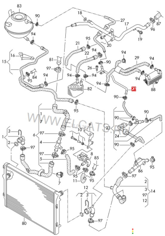 5N0121070G Трубка системы охлаждения Volkswagen Passat B6 3C5 2008г. - фото №5