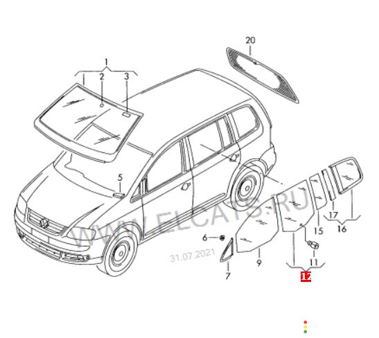 1T0845025G Стекло двери заднее левое Volkswagen Touran 1T2 2007г. - фото №4