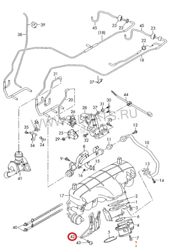 03G131159B Кронштейн впускного коллектора Audi A4 B7 8EC 2005г. - фото №5