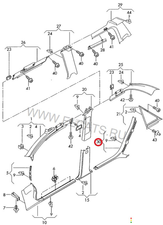 8E0867767A Обшивка стойки задняя левая Audi A4 B7 8EC 2005г. - фото №4