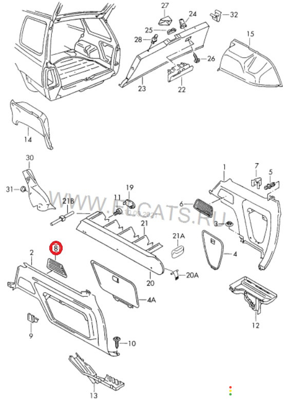 1H9867479 Решетка вентиляционная левая Volkswagen Golf 3 1H5 1996г. - фото №5