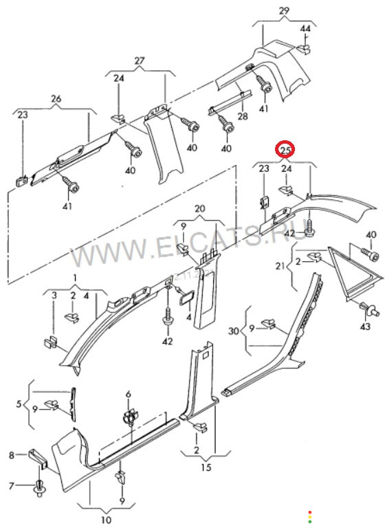 8E5867245 Обшивка стойки задняя левая Audi A4 B6 8E2 2001г. - фото №7
