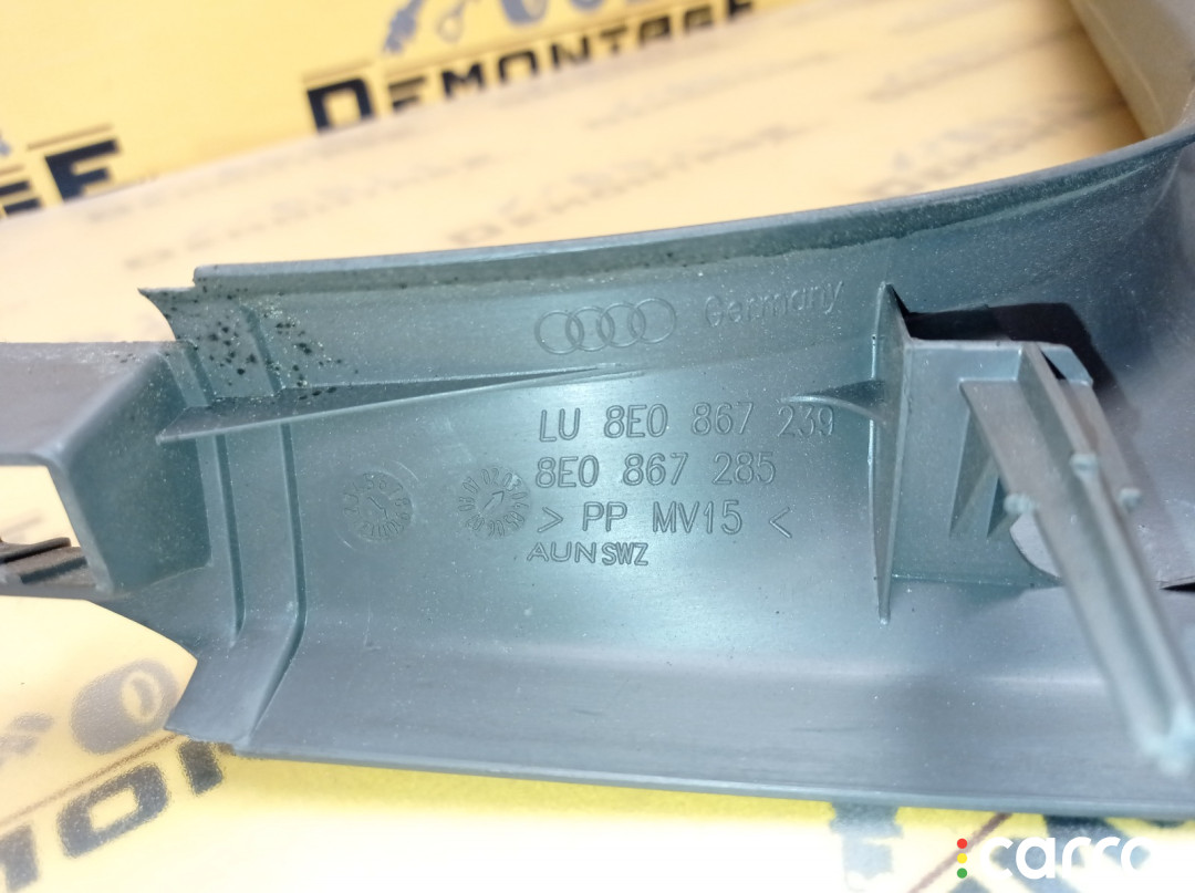 8E0867239 Обшивка стойки левая Audi A4 B6 8EC 2003г. - фото №6