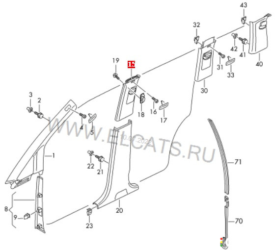 1T0867243E Обшивка стойки левая Volkswagen Touran 1T1 2005г. - фото №7