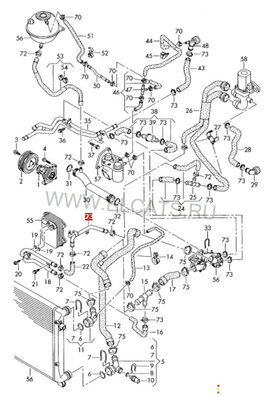 1K0121070N Трубка системы охлаждения Volkswagen Golf Plus 5M1 2005г. - фото №6