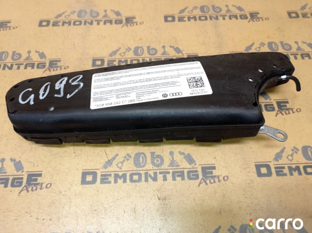 3C0880242C Подушка безопасности правая Volkswagen Passat B6 3C2 2010г. - фото №1