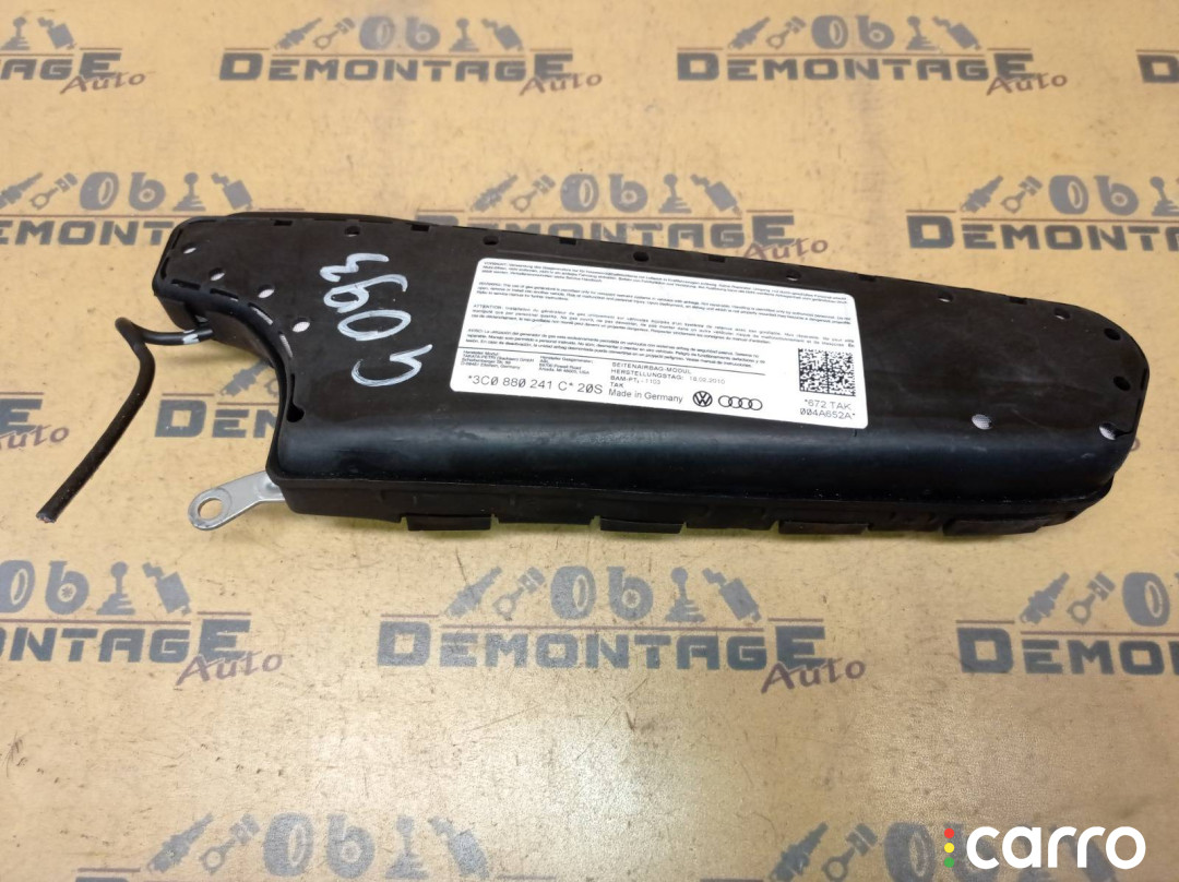 3C0880241C Подушка безопасности левая Volkswagen Passat B6 3C2 2010г. - фото №1