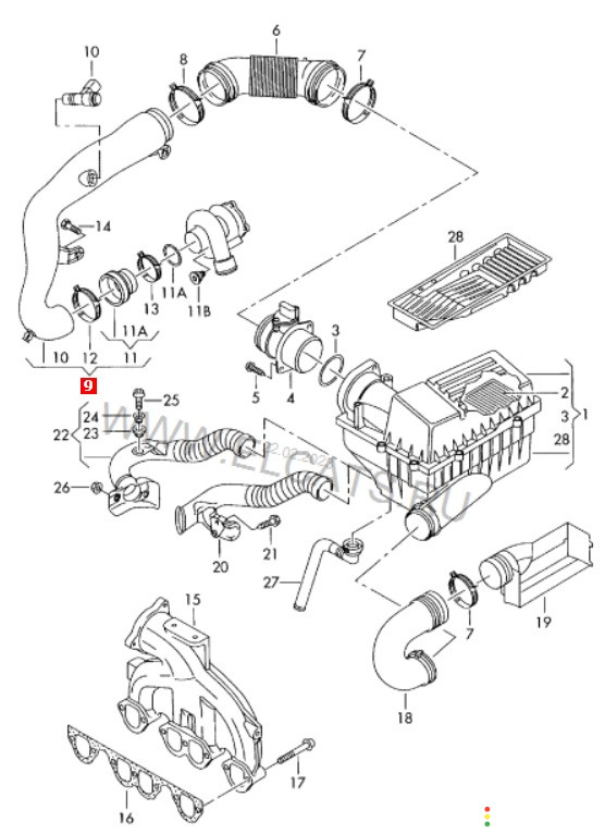 1K0129654AD Патрубок интеркулера Skoda Octavia A5 1Z3 2010г. - фото №7