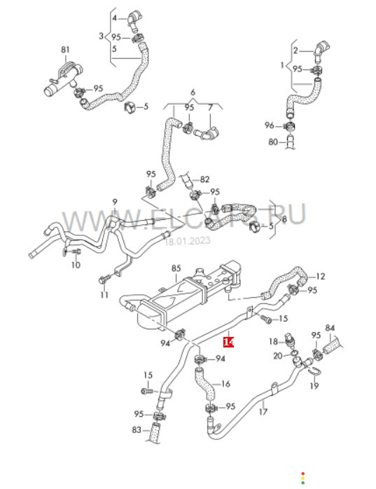 1K0145762HG Трубка системы охлаждения Volkswagen Passat B7 365 2014г. - фото №7