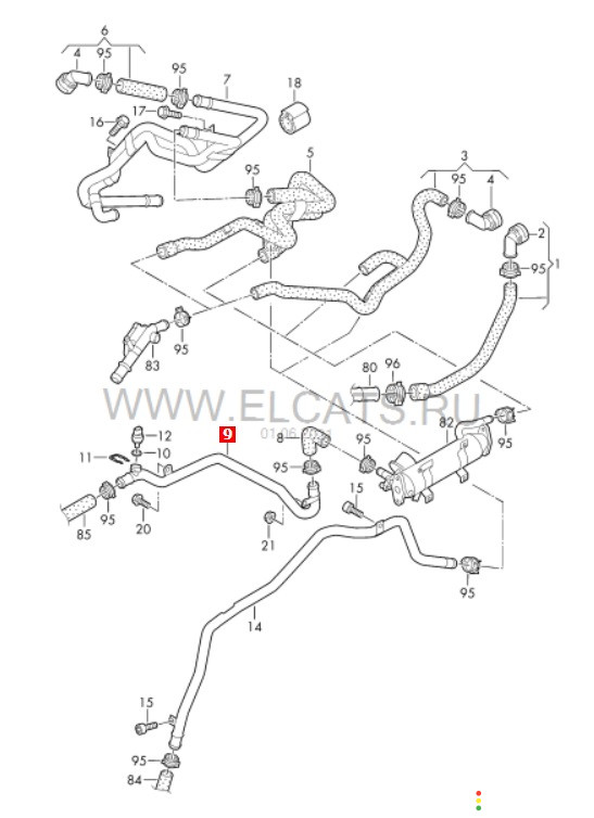 5N0121065 Трубка системы охлаждения Volkswagen Passat B7 365 2014г. - фото №6