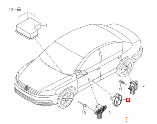 3AA959354 Датчик AIR BAG Volkswagen Passat B7 365 2014г. - фото №7