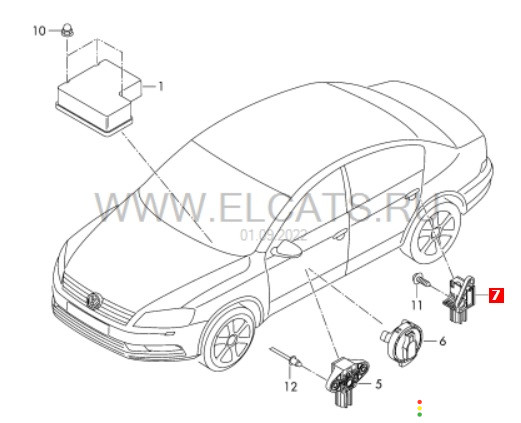 5N0959351B Датчик AIR BAG Volkswagen Passat B7 365 2014г. - фото №7