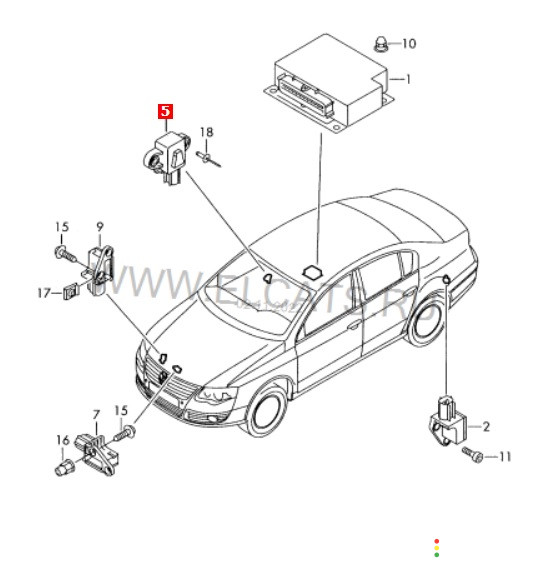5N0959354C Датчик AIR BAG Volkswagen Passat CC 358 2013г. - фото №6