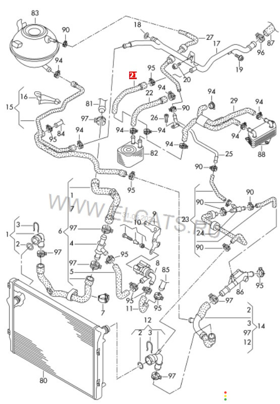 3C0121058AR Патрубок системы охлаждения Volkswagen Passat CC 358 2010г. - фото №8