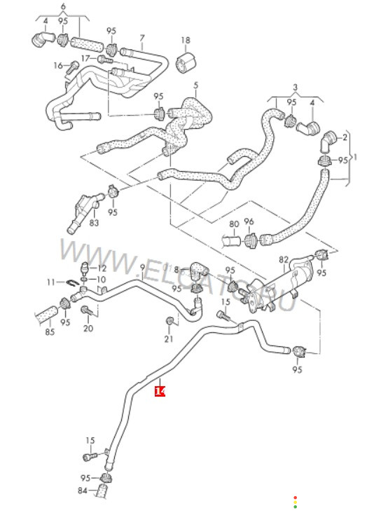 5N0121070F Трубка системы охлаждения Volkswagen Passat CC 358 2010г. - фото №10