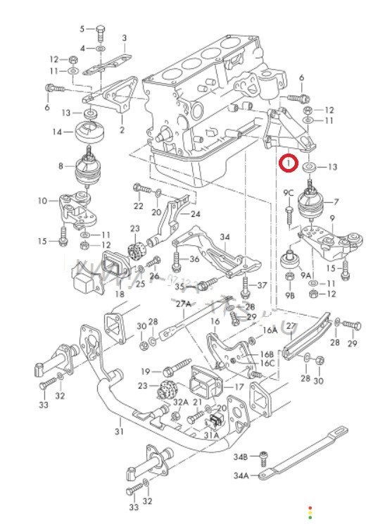 8D0199307P Кронштейн двигателя левый Volkswagen Passat B5 3B6 2001г. - фото №8