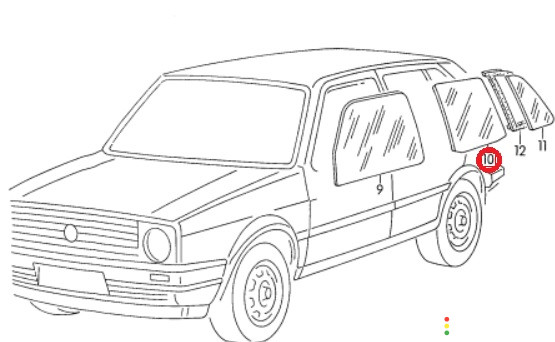 193845205 Стекло двери заднее левое Volkswagen Jetta 2 19E 1990г. - фото №11
