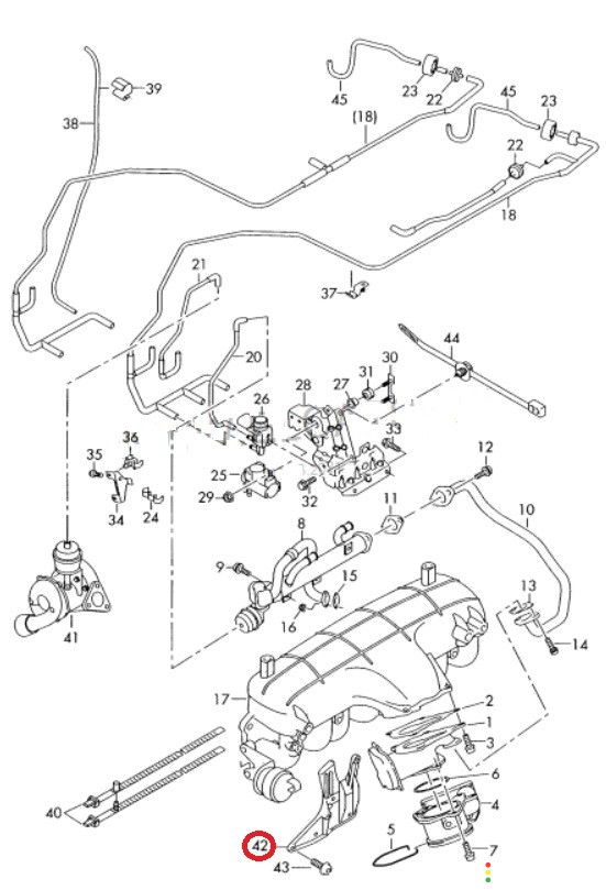 03G131159B Кронштейн впускного коллектора Audi A6 C6 4F2 2005г. - фото №8