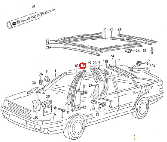 443867239F Обшивка стойки левая Audi 100 C3 443 1986г. - фото №11
