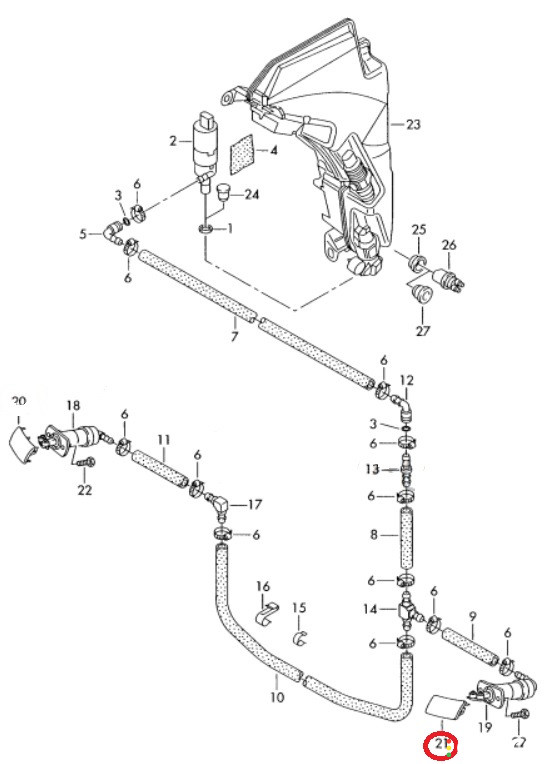 4F0955275 Крышка форсунки омывателя левая Audi A6 C6 4F2 2007г. - фото №7