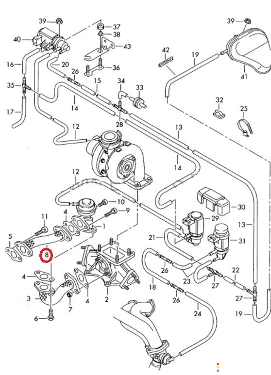 059131525Q Трубка системы рециркуляции EGR Volkswagen Passat B5 3B6 2005г. - фото №7