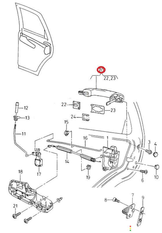 6K4839205B Ручка двери наружная Seat Ibiza 6K 2000г. - фото №12