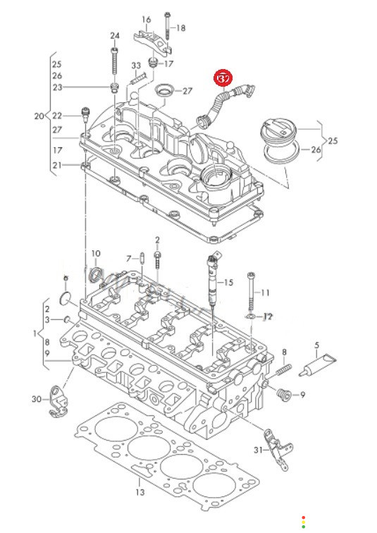 03L103493AE Трубка картерных газов Volkswagen Passat CC 358 2013г. - фото №10