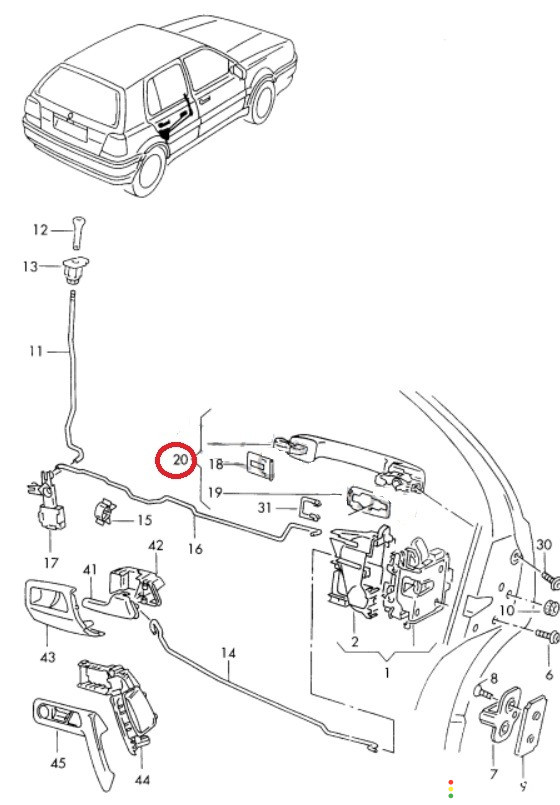 1H4839205 Ручка двери наружная задняя Volkswagen Golf 3 1H1 1993г. - фото №11