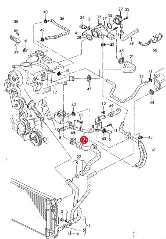 038121065BH Трубка системы охлаждения Volkswagen Passat B5 3b6 2001г. - фото №9