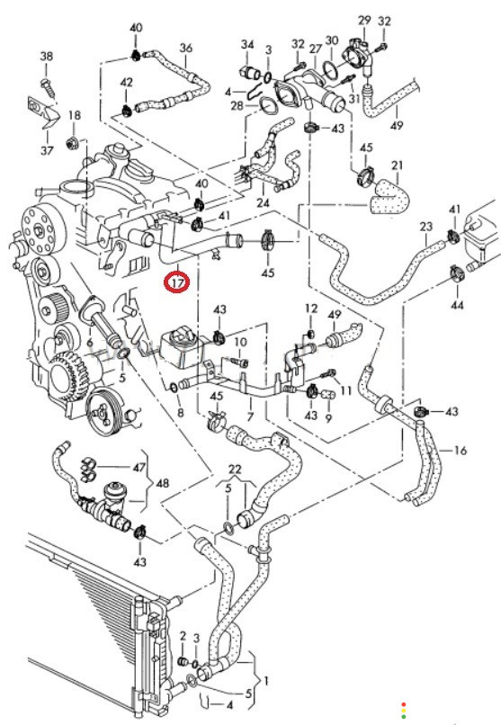 038121071F Трубка системы охлаждения Volkswagen Passat B5 3b6 2001г. - фото №9
