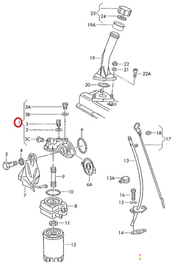 074115417A Кронштейн масляного фильтра Volkswagen Transporter T4 1995г. - фото №6
