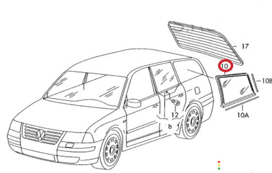 3B9845298AL Стекло боковое заднее левое Volkswagen Passat B5 3B6 2005г. - фото №10