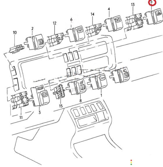 191953235 Кнопка аварийной сигнализации Volkswagen Golf 2 19E - фото №6
