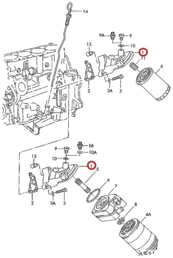050115417 Кронштейн масляного фильтра Volkswagen Passat B5 3B5 1999г. - фото №8
