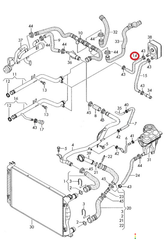 1K0121058P Патрубок системы охлаждения Audi A4 B7 8EC 2005г. - фото №6
