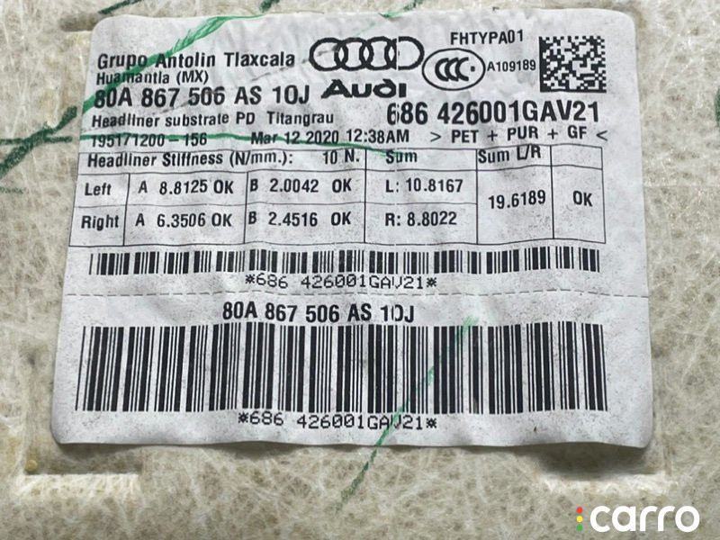 80A867505BH Потолок Audi Q5 FY B5 NY 2020г. - фото №12