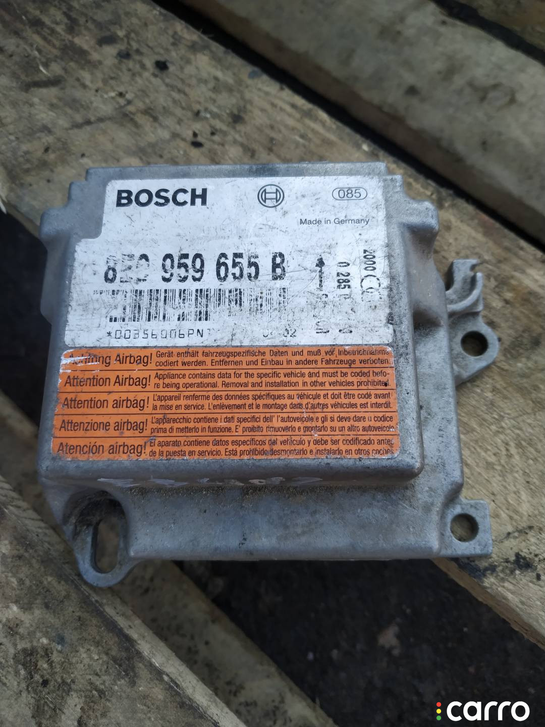 8E0959655B, 0285001483 Блок AirBag Audi A4 B6 2002г. - фото №1