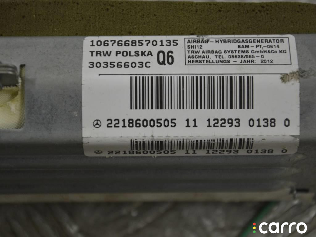 2218600505 Подушка безопасности коленная Mercedes S W221 2012г. - фото №2