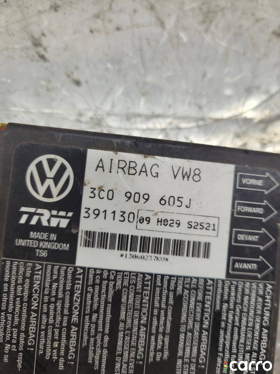 3C0909605J Блок AirBag Volkswagen Passat 2008г. - фото №3